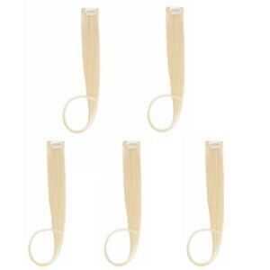 5 Pcs Human Hair Extensions 18 Inch Bleach Blonde Clip In Hair Color Highlights